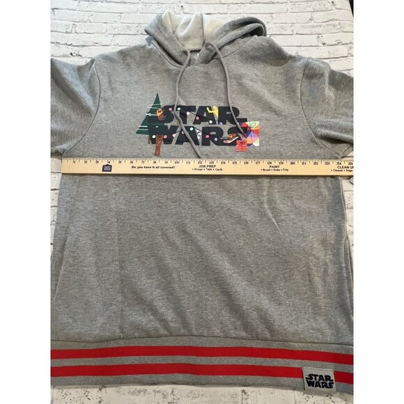 Disney Women's Gray Star Wars Holiday Pullover Hoodie Sweatshirt Large New - Picture 6 of 7